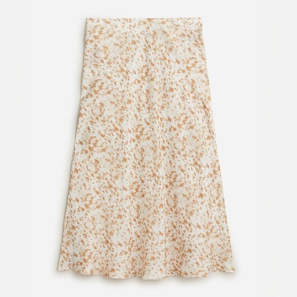 J. Crew NWT Drapey Cupro Flared Skirt in Speckled Animal Print, Small - Picture 2 of 10